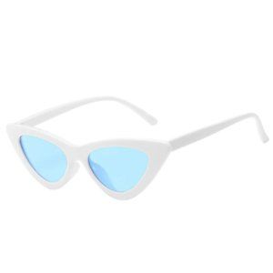 CAT EYE VINTAGE RETRO STYLE SUNGLASSES  White/Blue